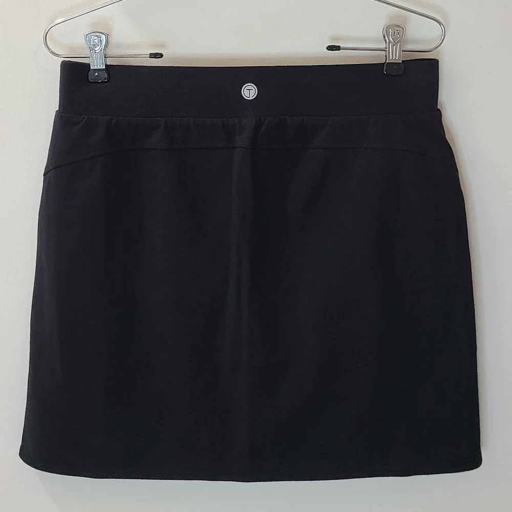T by TALBOTS Black Cotton Blend Skort with Side Zippered Pockets PSmall NWT